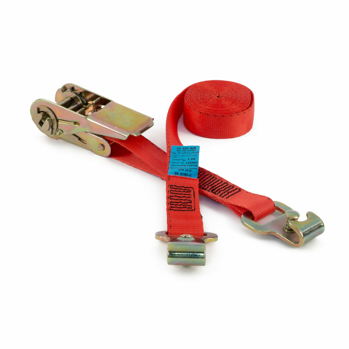 25mm Ratchet Straps with Press Hook incorporating Safety Catch